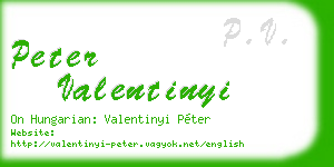 peter valentinyi business card